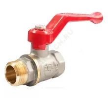 Кран шаровой латунь никель 11Б27фт1М OPTIMA Ду 20 Ру25 ВР/НР полнопроходной рычаг красный VALFEX VF.215.NLR1.034