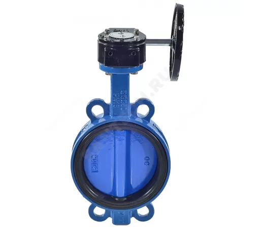 Затвор дисковый поворотный чугун Ду 350 Ру10/16 межфл с редуктором диск чугун манжета EPDM EURO Benarmo