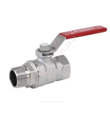 Кран шаровой латунь хром R254DL Ду 25 Ру35 ВР/НР рычаг красный Giacomini R254LX005