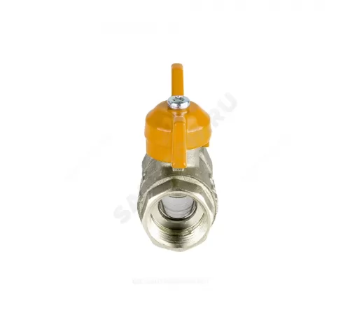 Кран шаровой латунь никель газ Стандарт Ду 15 Ру40 ВР полнопроходной бабочка Dist Н411Б