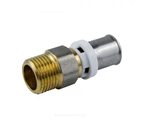 Муфта МП латунь никель пресс Дн 16х1/2" НР ГОСТ 32415-2013 8001 Aquasfera 8001-01