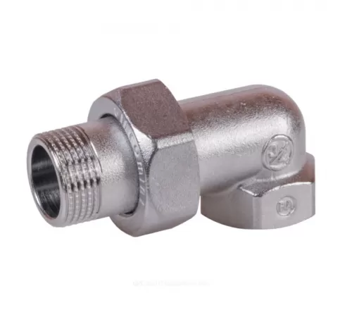 Соединитель латунь хром американка Ду 25 (1") угловой ВР/НР R19 Giacomini R19X005