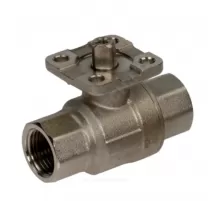 Кран шаровой латунь никель AMZ-112R Ду 32 Ру40 ВР полнопроходной под эл/привод Ридан 082G5409R