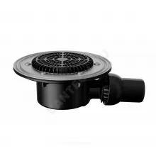 Воронка кровельная VB 520.1 F с горизонтальным выпуском PP Дн 50 с листвоуловителем, прижимным фланцем Fachmann 01.194