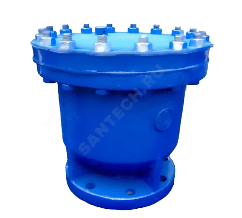 Вантуз автоматический однокамерный двойного действия чугун В6 Ду 100 Ру10 фл вертикальный Луидор