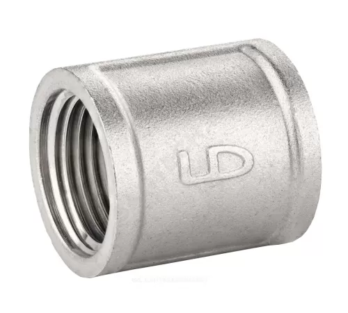 Муфта латунь никель Ду 20 (3/4") ВР/ВР LD LD.67.502.20