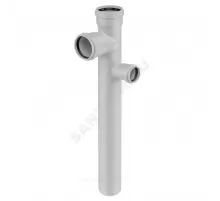 Крестовина PP-MD 2-уровневая правая бесшумная светло-серая Skolan Safe SKDDAR Дн 90х90х58х87гр (DN90х90х50) б/нап в/к Ostendorf 334690