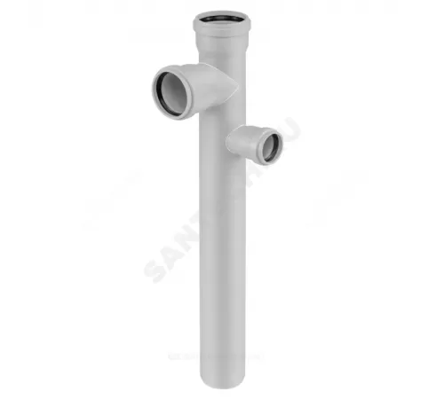 Крестовина PP-MD 2-уровневая правая бесшумная светло-серая Skolan Safe SKDDAR Дн 90х90х58х87гр (DN90х90х50) б/нап в/к Ostendorf 334690