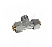 Тройник для МП/PE-X труб латунь обжим Дн 20х3/4" НР R568AM Giacomini R568MX061