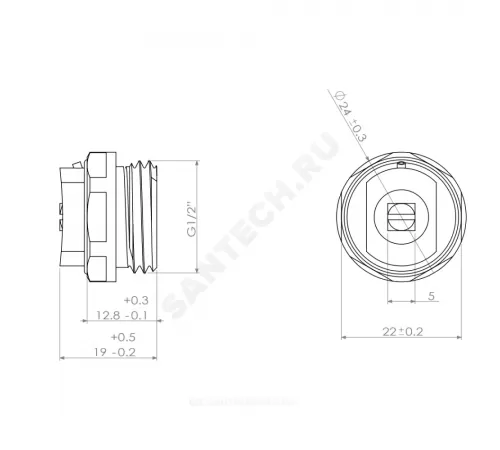 Кран Маевского ручной латунь Ду 15 Ру10 G1/2" НР под отвертку Ogint