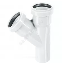 Тройник НПВХ белый Дн 110х50х45гр б/нап бесшумный переходной в/к ШУМЭКС Хемкор 2391062