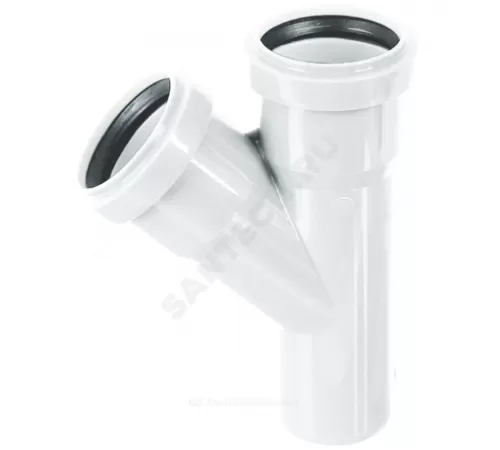 Тройник НПВХ белый Дн 110х50х45гр б/нап бесшумный переходной в/к ШУМЭКС Хемкор 2391062
