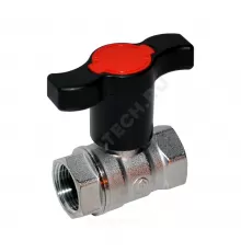 Кран шаровой латунь хром R251TH Ду 40 Ру35 ВР с Т-рукояткой красной удлиненная ручка Giacomini R251X057