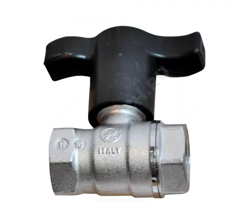 Кран шаровой латунь хром R251TH Ду 40 Ру35 ВР с Т-рукояткой красной удлиненная ручка Giacomini R251X057