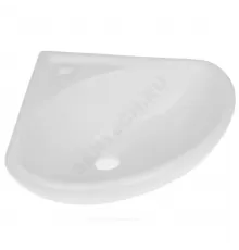 Умывальник угловой подвесной Факел 43 1 отверстие под смеситель по центру белый Лобненский стройфарфор 10/1/5/1-71