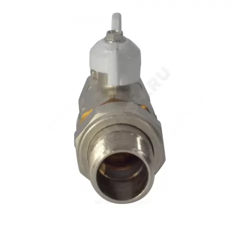 Кран шаровой латунь никель Pride Ду 20 Ру40 ВР/"американка" полнопроходной бабочка белая аналог 11б27п1 LD 47.20.В-ГШ.Б (white)