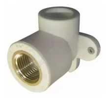 Угольник PP-R комбинированный серый Дн 25х3/4" ВР для PP-R с креплением RTP (РосТурПласт) 15919