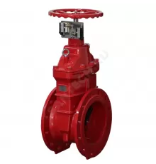 Задвижка чугун 30ч39р 24FG аналог МЗВ обрезиненный клин Ду 150 Ру10/16 фл с концевыми выключателями для систем пожаротушения Benarmo