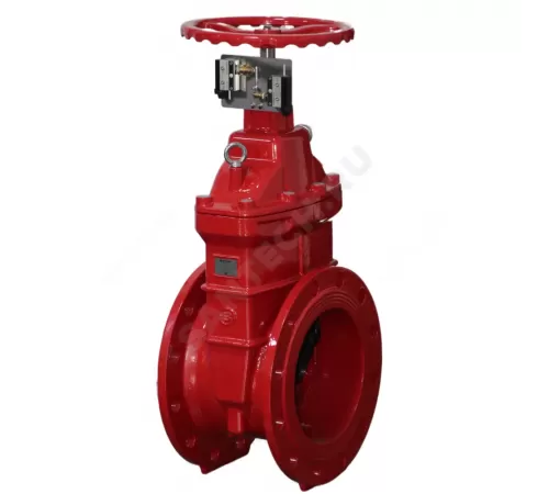 Задвижка чугун 30ч39р 24FG аналог МЗВ обрезиненный клин Ду 250 Ру10/16 фл с концевыми выключателями для систем пожаротушения Benarmo