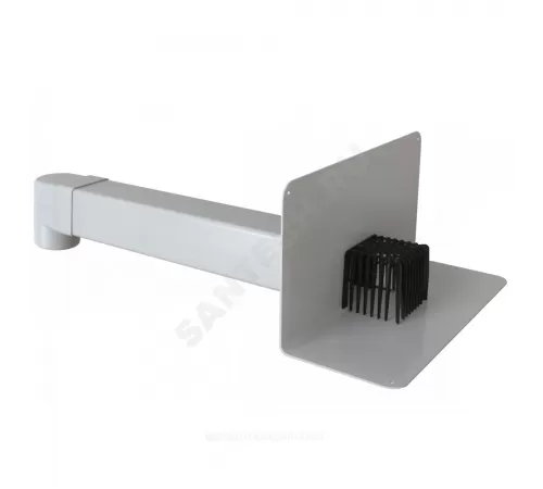 Воронка парапетная VC-PVC ПВХ Дн 100 с угловым отводом, листвоуловителем Fachmann 01.067