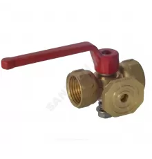 Кран для манометра 3-ходовой латунь 11б18бк(ф)2 Ду 15 Ру16 ВР G1/2" с рукояткой с фланцем Пензапромарматура 013011111