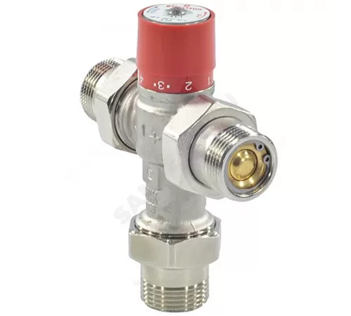 Клапан смесительный термостатический седельный латунь R156-1 Ду 20 Ру16 3/4" НР Kvs=1.8м3/ч Tн=38-60C Tmax=100С с обратными клапанами Giacomini R156X024