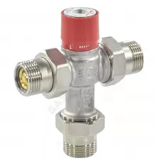Клапан смесительный термостатический седельный латунь R156-1 Ду 20 Ру16 3/4" НР Kvs=1.8м3/ч Tн=38-60C Tmax=100С с обратными клапанами Giacomini R156X024