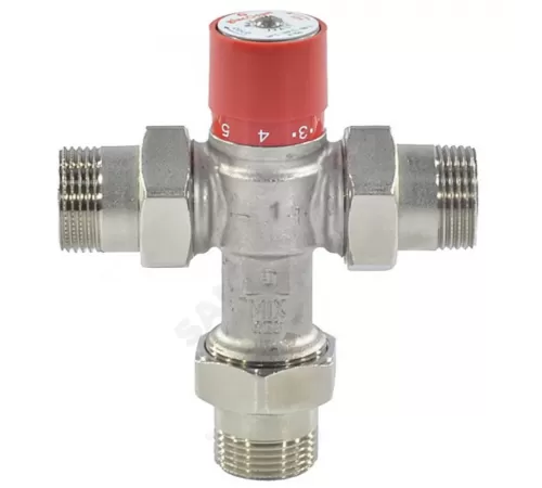 Клапан смесительный термостатический седельный латунь R156-1 Ду 20 Ру16 3/4" НР Kvs=1.8м3/ч Tн=38-60C Tmax=100С с обратными клапанами Giacomini R156X024