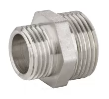 Ниппель латунь никель переходной Ду 15х10 (1/2"х3/8") НР LD LD.67.503.15х10 .