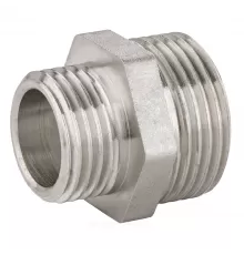 Ниппель латунь никель переходной Ду 15х10 (1/2"х3/8") НР LD LD.67.503.15х10 .