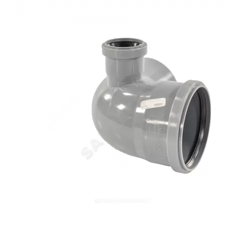 Отвод PP-H с выходом правый серый Дн 110х50х87гр б/нап в/к VALFEX 23122150