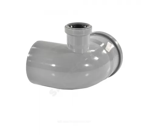 Отвод PP-H с выходом правый серый Дн 110х50х87гр б/нап в/к VALFEX 23122150