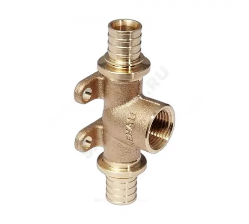 Тройник для PE-X труб аксиальный латунь Дн 16х1/2"х16 ВР MX Рехау 11092911001