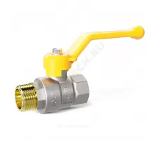 Кран шаровой латунь никель газ Pride Ду 15 Ру40 ВР/НР рычаг аналог 11б27п1 LD 47.15.В-Н.Р