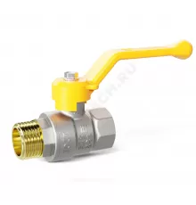Кран шаровой латунь никель газ Pride Ду 15 Ру40 ВР/НР рычаг аналог 11б27п1 LD 47.15.В-Н.Р