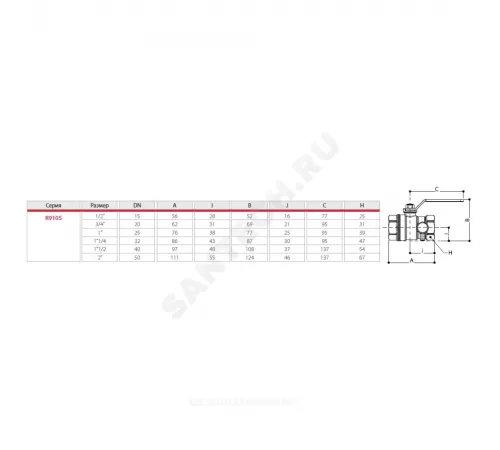 Кран шаровой DADO латунь со спускником R910S никель Ду 40 Ру35 ВР 1 1/2" рычаг красный полнопроходной со спускником Giacomini R910SX007