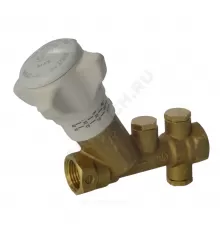 Клапан балансировочный ручной латунь R206B Ду 40 G1 1/2" A Ру25 ВР Kvs=18.5м3/ч без ниппелей Giacomini R206BY017