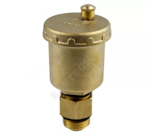 Воздухоотводчик автоматический латунь 5001 Ду 15 Ру10 G1/2" НР прямой с запорным клапаном Aquasfera 5001-01