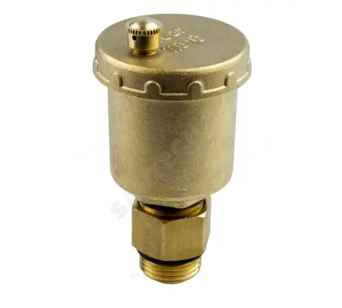 Воздухоотводчик автоматический латунь 5001 Ду 15 Ру10 G1/2" НР прямой с запорным клапаном Aquasfera 5001-01