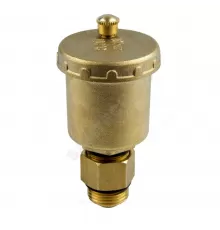 Воздухоотводчик автоматический латунь 5001 Ду 15 Ру10 G1/2" НР прямой с запорным клапаном Aquasfera 5001-01