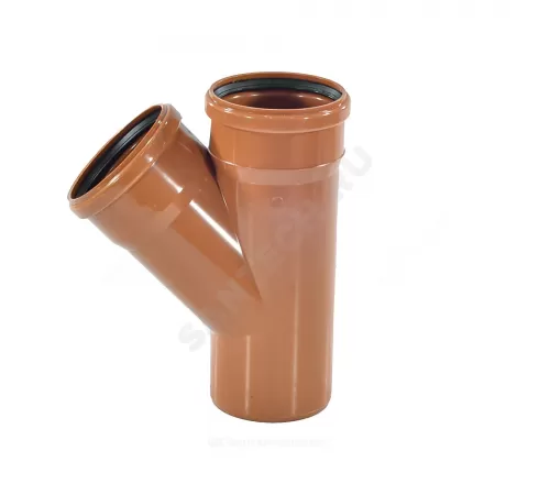 Тройник НПВХ коричневый Дн 160х160х45гр б/нап в/к Агригазполимер