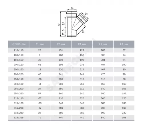 Тройник НПВХ коричневый Дн 160х160х45гр б/нап в/к Агригазполимер