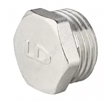 Заглушка латунь никель Ду 20 (3/4") НР LD LD.67.505.20