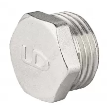 Заглушка латунь никель Ду 15 (1/2") НР LD LD.67.505.15