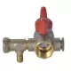 Кран шаровой латунь со спускником Ду 15 Ру40 ВР 1/2" бабочка красная полнопроходной со спускником РОС