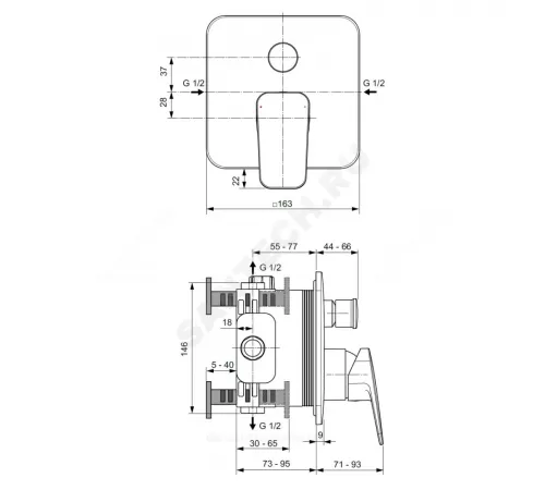 Смеситель встраиваемый для ванны с душем одноручный CERAPLAN Ideal Standard BD263AA