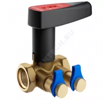 Клапан балансировочный ручной латунь V Ду 40 G1 1/2" Ру25 Тмакс=135 оС ВР Kvs=23.7м3/ч с измерительными ниппелями BROEN 4751000S-001003