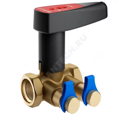 Клапан балансировочный ручной латунь V Ду 32 G1 1/4" Ру25 Тмакс=135 оС ВР Kvs=13.5м3/ч с измерительными ниппелями BROEN 4651000S-001003