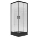 Ограждение душевое Universal BLACK 900х900х1850 мм без поддона текстурированное стекло МетаКам KKS_016219