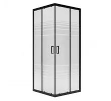 Ограждение душевое Universal BLACK 900х900х1850 мм без поддона текстурированное стекло МетаКам KKS_016219